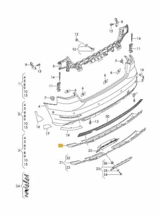 Vag Spoileris Audi A3 13 16 Originalus 8V5807521B