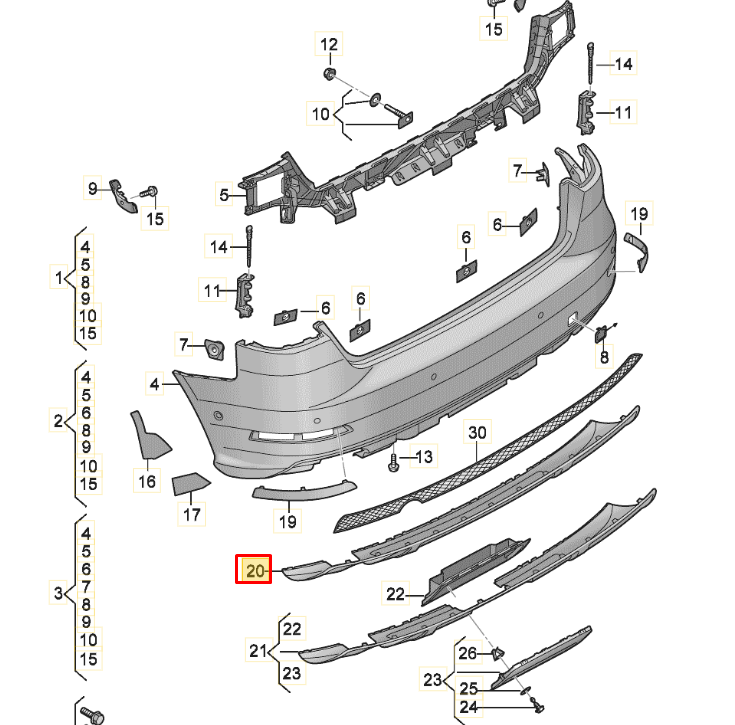 Vag Spoileris Audi A3 8V 2012 2018 Originalus 8V5807521J