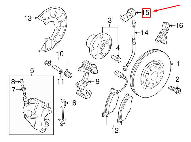 Vag Stabdžių Žarnos Laikiklis Volkswagen Jetta Golf Passat Originalus 1K0611842D