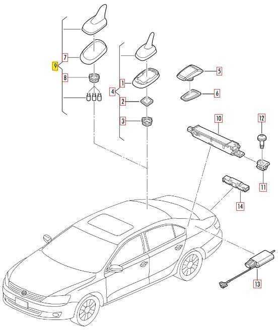 VAG Stogo Antena Volkswagen CC Jetta Passat Tiguan Touareg Originalus 3C0035507AA