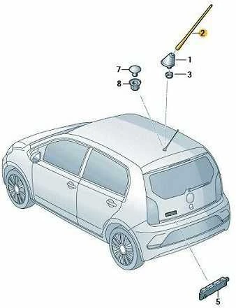 Vag Strypo Tipo Antena Volkswagen Polo Skoda Citigo Originalus 6R0035849A