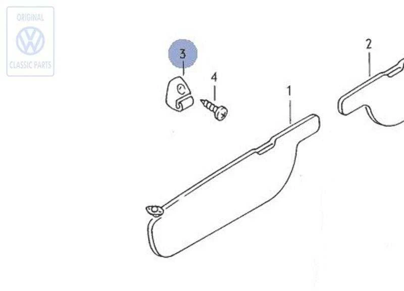Vag T3 T3 Syncro Sun Visor Holder Juodas 251857561A01C