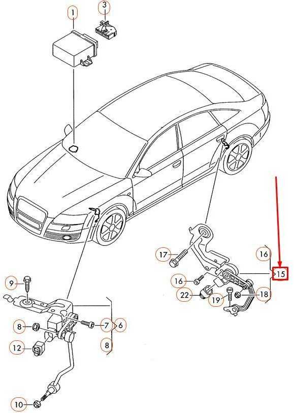 VAG Tikras lygio jutiklis su polių O/S galas AUDI A6 Allroad quattro 4F0616572D