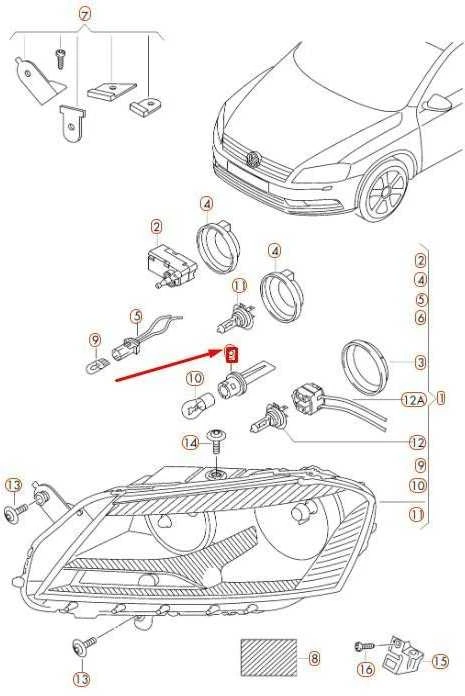 Vag tvirtinimas lemputės lizdui posūkio signalo indikatorius Volkswagen Passat originalus 3AA953123