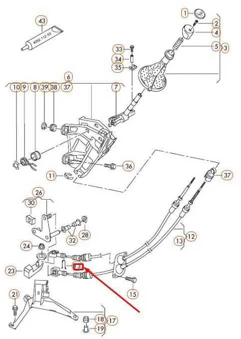 VAG Tvirtinimo Spaustukas Volkswagen Transporter Kombi 2003-2017 Originalus 7H0711280