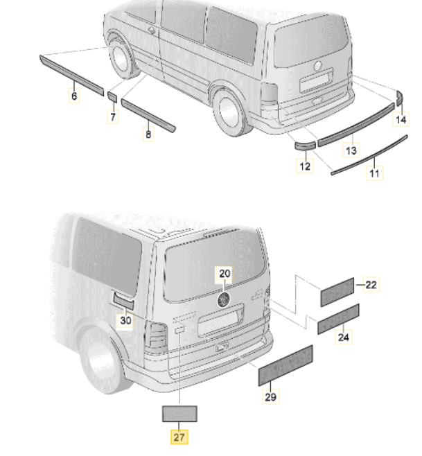 Vag Užrašas Chromas Volkswagen T6 T6 2016 2019 Originalus 7E9853687739