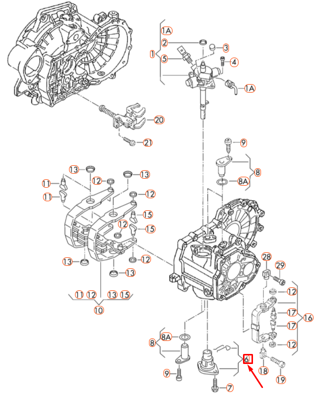 Vag Variklio Galinio Dangos Keulas Audi A3 2001-2007 Volkswagen Golf 2002-2014 Originalus 02J301256