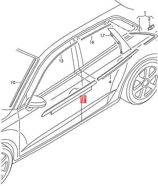 Vag Vario Šluostės Antžvėris Su Dekoratyvine Juosta C Audi A3 S3 8V 2013 2017 Originalus 8V5853283AT94