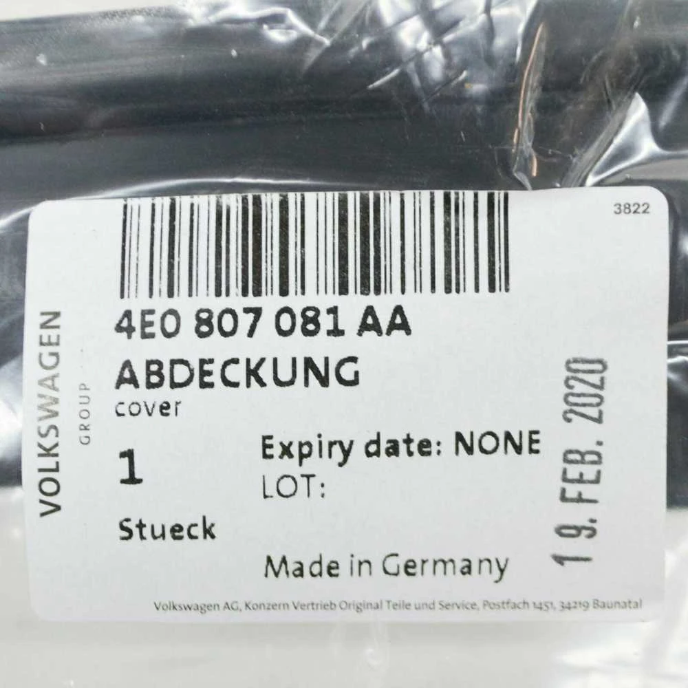 Vag Viršelis Audi A8 S8 2003 2010 Originalus 4E0807081AA