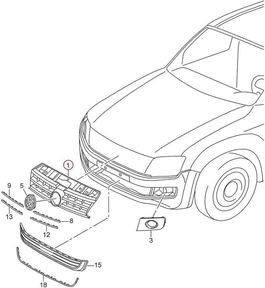 VAG VOLKSWAGEN AMAROK priekinės centrinės radiatoriaus grotelės, juodos spalvos, originalios 2HH853656539B9