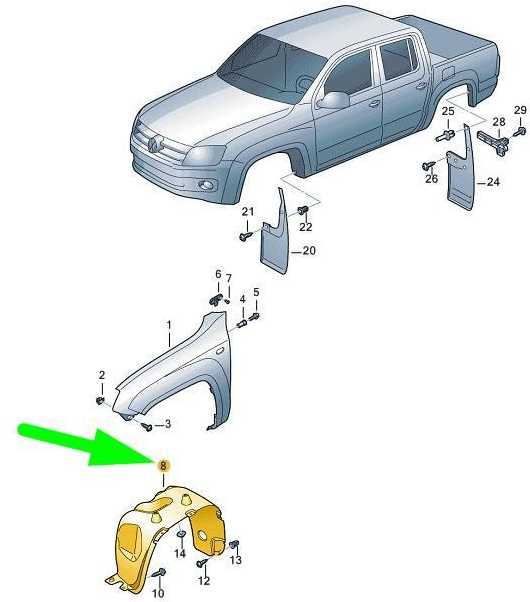 VAG Volkswagen AMAROK Priekinio Dešinės Pusės Ratų Korpusas 2H0809962B NAUJAS ORIGINALUS