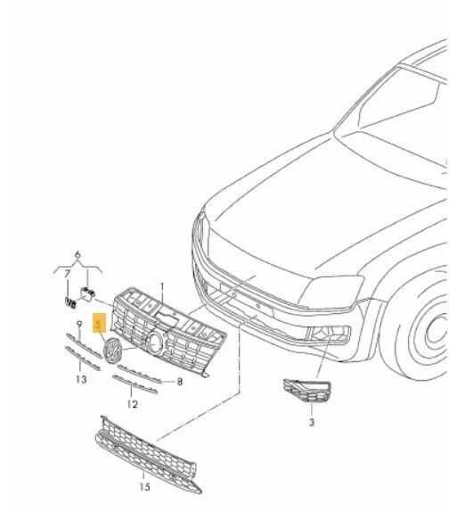 VAG "Volkswagen Amarok" priekinių grotelių emblema originalus 2H6853601ADPJ