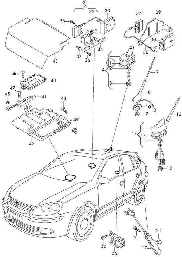 VAG VOLKSWAGEN AUDI SEAT Stogo antenos tarpiklis, sandariklis, originalus 1K0035349