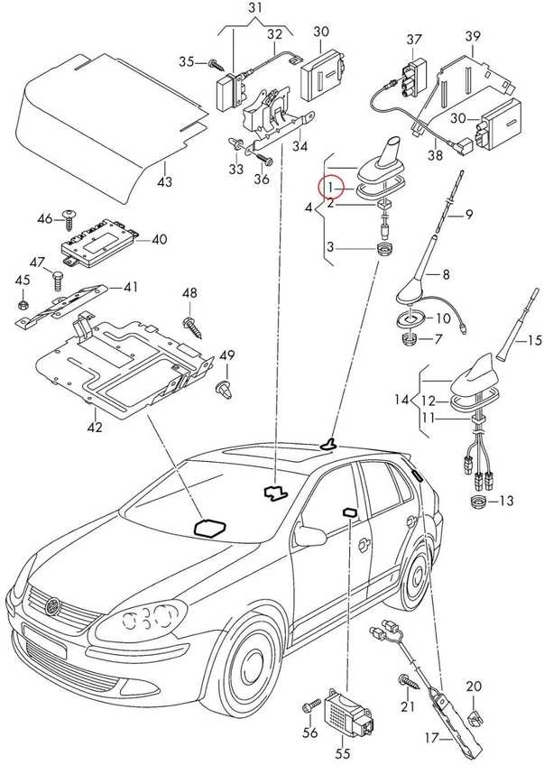 VAG VOLKSWAGEN AUDI SEAT Stogo antenos tarpiklis, sandariklis, originalus 1K0035349