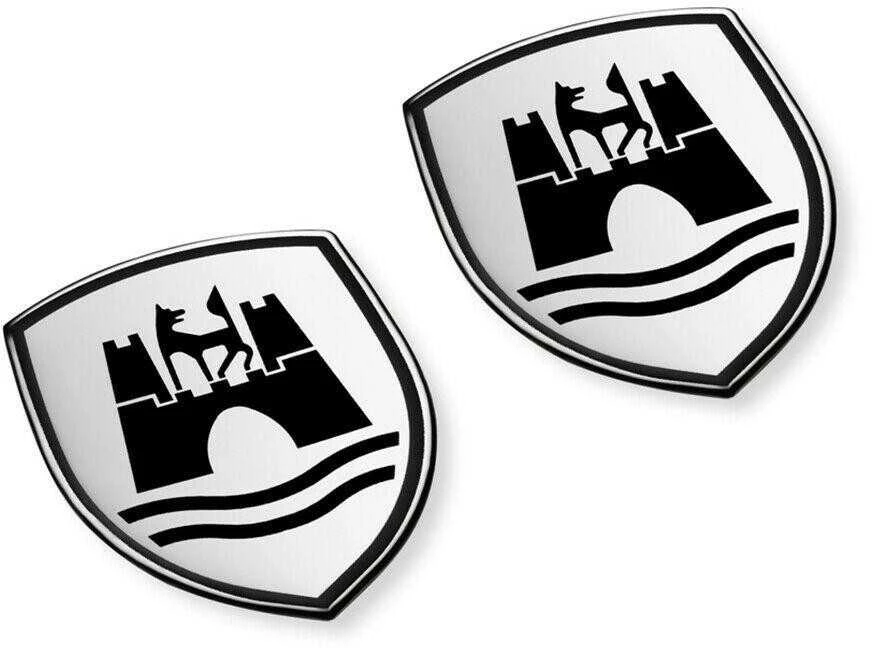 VAG Volkswagen Beetle Golf Dekoratyvinių folijų rinkinys Wolfsburg Crest Tikras satino juodos spalvos emblema 5C0064317ASXRW