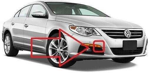VAG Volkswagen CC Signalinis žibintas priekinis atšvaitas dešinysis keleivis originalus 3C8807718A