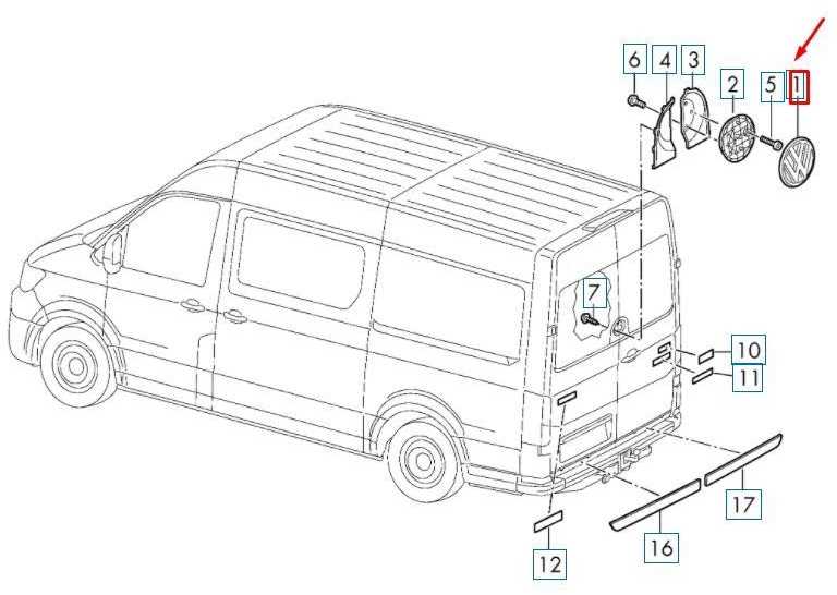 VAG Volkswagen CRAFTER MK2 SZ galinė viršutinė emblema Originali 7C0853630BDPJ