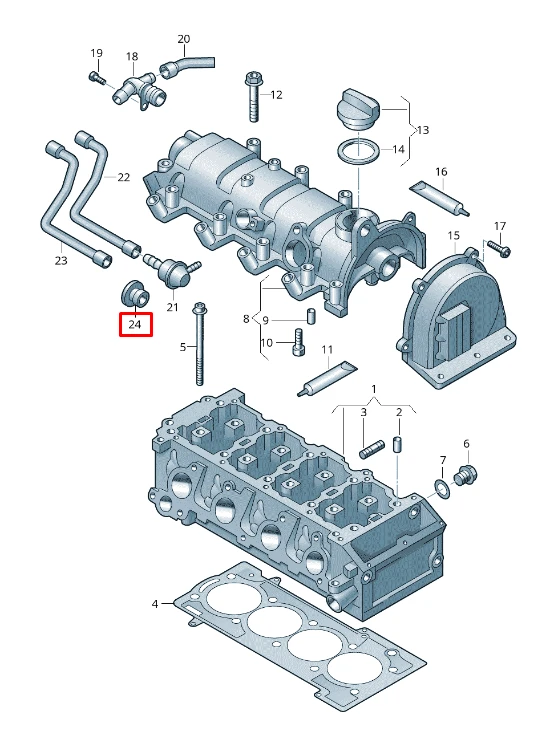 VAG VOLKSWAGEN GOLF 5K MK6 cilindrų galvutės įvorė originali 03F103638