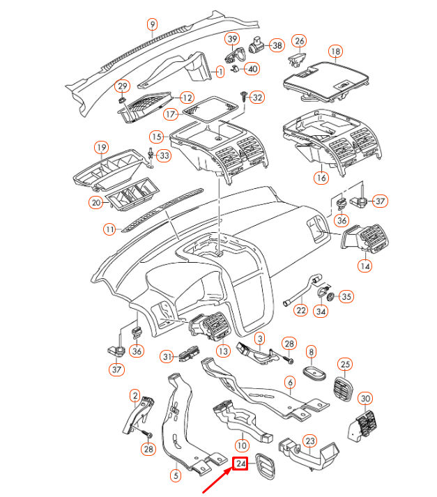 VAG Volkswagen GOLF MK5 galinės kairės pusės kėbulo ventiliacijos grotelės originalios 1K0819465B