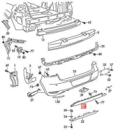 VAG Volkswagen Golf Mk6 09-13 galinio bamperio difuzorius - juodas originalus 5K6807521M9B9