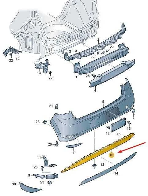 VAG Volkswagen GOLF MK7 galinio bamperio difuzorius originalus 5G6807568T041