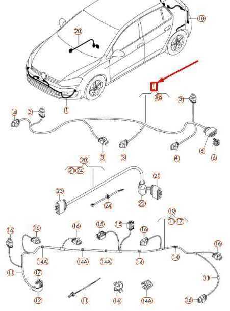 VAG Volkswagen GOLF MK7 Priekinis Bamperis PDC Laidų Rinkinys 5G0971095L NAUJAS ORIGINALUS