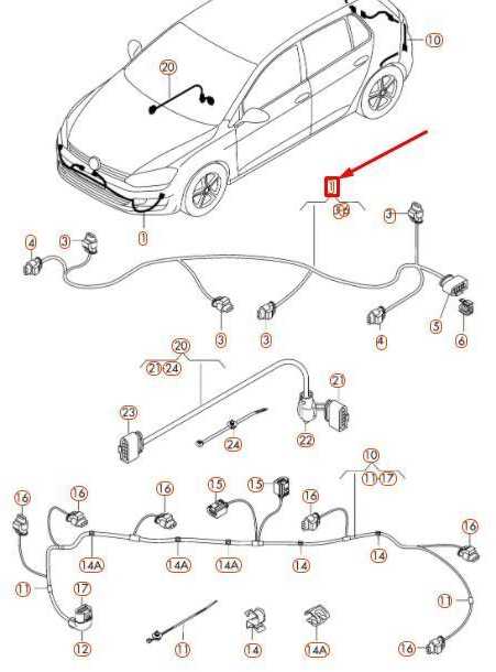 VAG Volkswagen GOLF MK7 Priekinis Bamperis PDC Laidų Rinkinys 5G0971095L NAUJAS ORIGINALUS