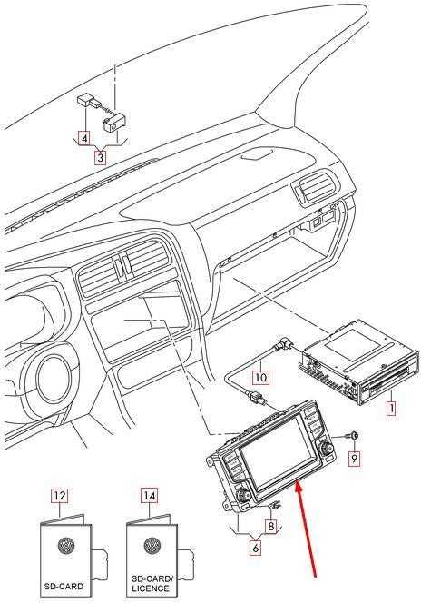 Automagnetola VAG VOLKSWAGEN POLO 6R Multimedijos sistemos radijo ekrano įrenginys 6C0919603 NAUJAS ORIGINALUS