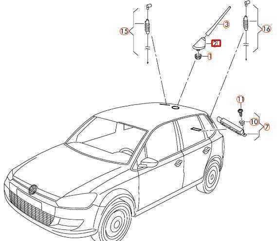 VAG Volkswagen POLO 6R Stogo antenos bazė 6R0035501 NAUJA ORIGINALI