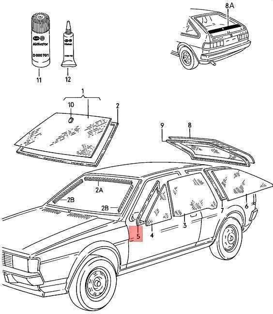 VAG Volkswagen Scirocco Kairės Stiklo Fiksuotoji Dėžė Originalus 533845261