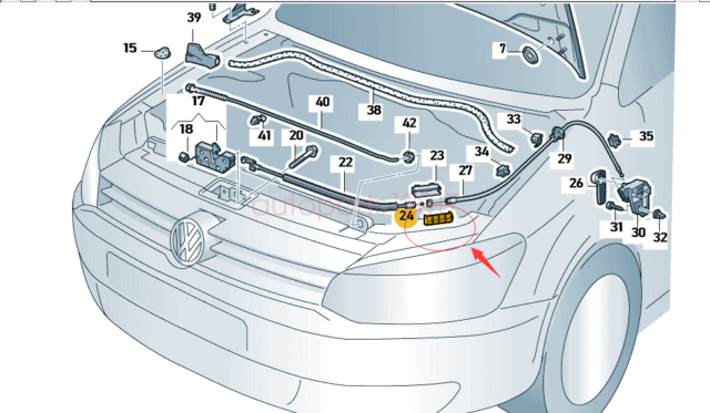 VAG VOLKSWAGEN SEAT SKODA Bowdeno laido laikiklio dangtelis 6R0823347 Originalus