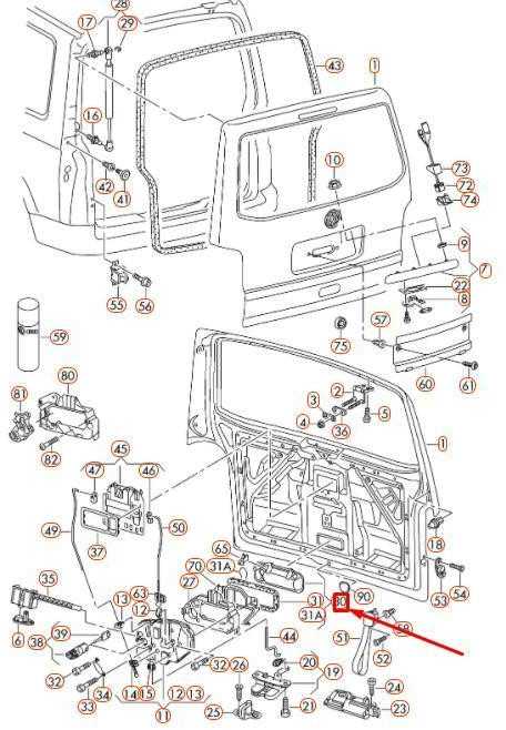VAG Volkswagen TRANSPORTER T5 Galinis dangtis paruoštas rankenai 7H0827561AGRU NAUJAS ORIGINALUS
