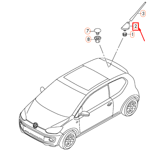 VAG VOLKSWAGEN UP antenos bazė Originali 5L0035501