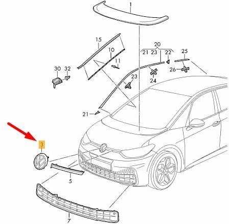 VAG Volkswagen Vw Id3 Priekinis Emblema Originalus 10A853601AWA