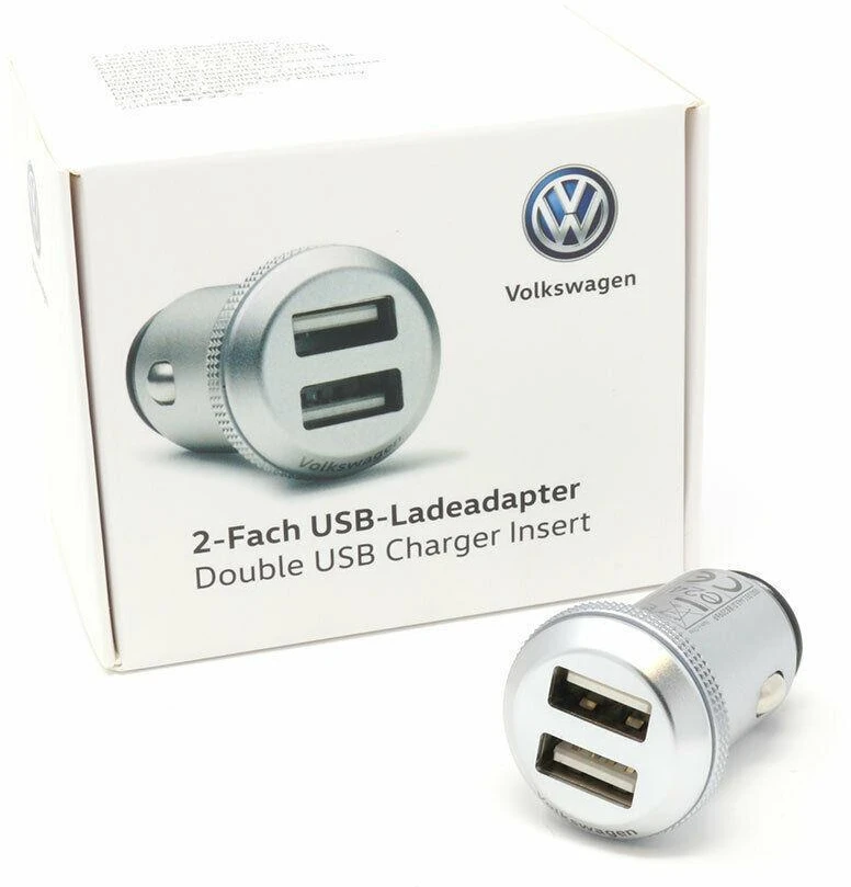 VAG VW adapteris 2.4A greitasis įkrovimas, skirtas cigarečių žiebtuvėliui su 2 lizdais Originalus 000051443D