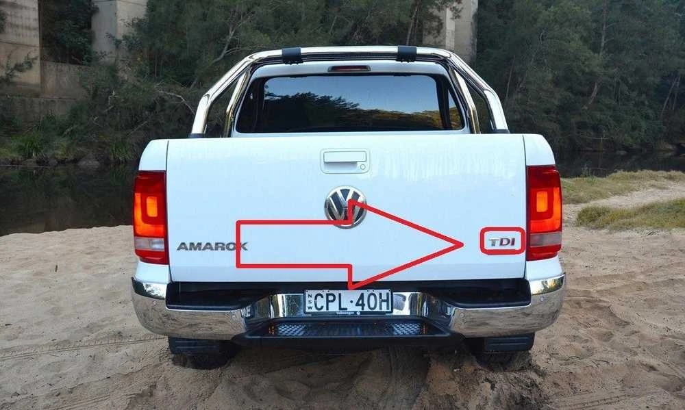 VAG VW AMAROK 2010 - 2017 Galinis bagažinės dangtis TDI emblema originalus 2H0853675AGQF