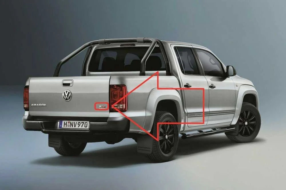 VAG VW AMAROK 2010 - 2017 Galinis bagažinės dangtis TDI emblema originalus 2H0853675AGQF