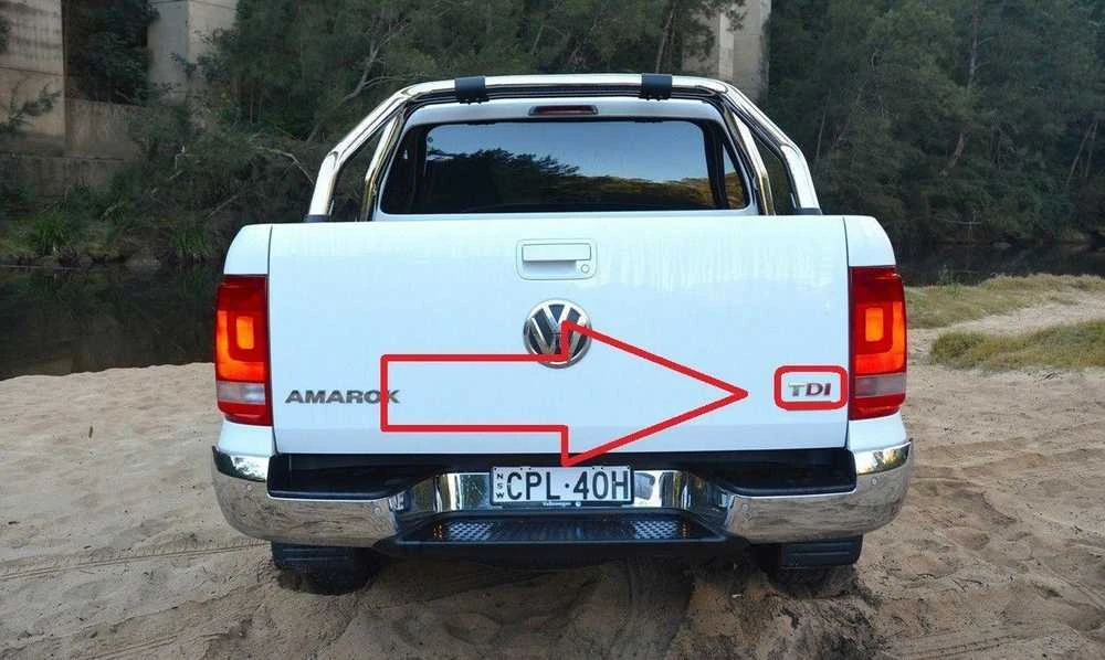 VAG VW AMAROK 2010 - 2017 Galinis bagažinės dangtis TDI emblema originalus 2H0853675AGQF