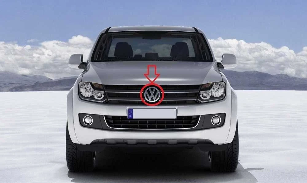 VAG Originalus priekinio buferio grotelės Chrome Juodas Emblem Badge Logo VW Amarok