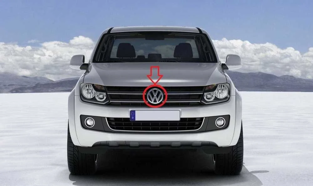 VAG Originalus priekinio buferio grotelės Chrome Juodas Emblem Badge Logo VW Amarok