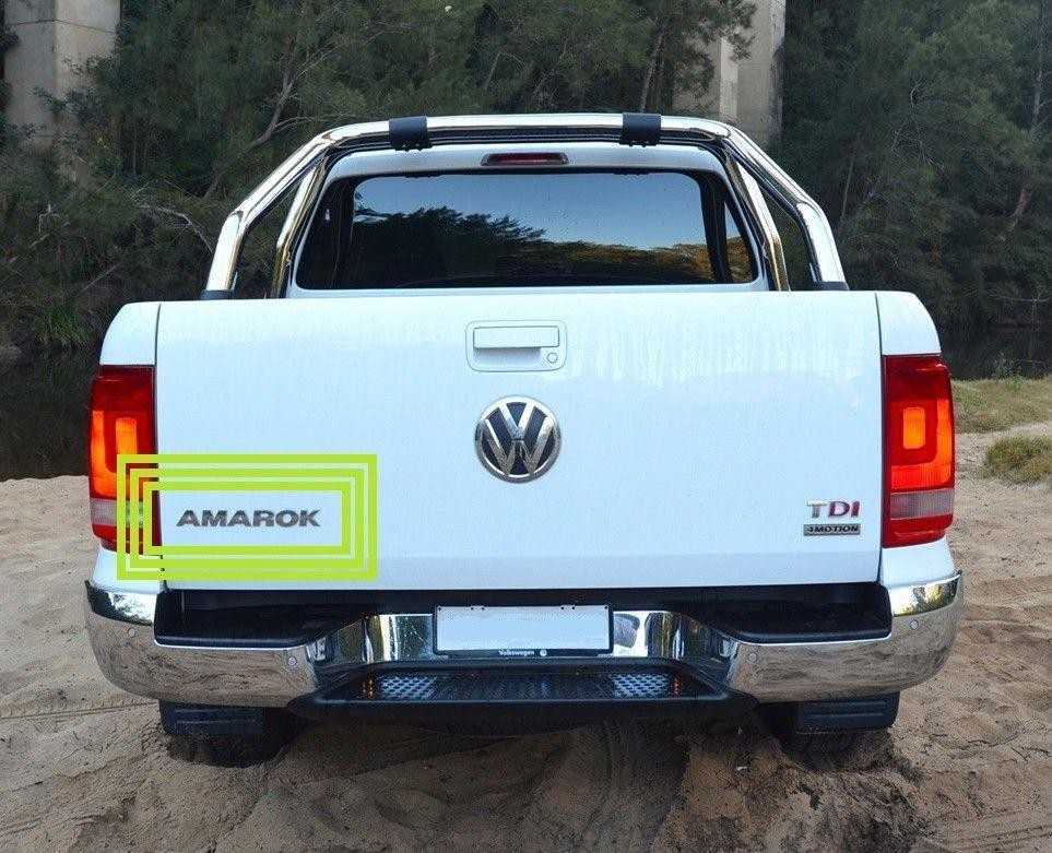 VAG VW AMAROK Užrašas ant galinių durelių 28,5x3,3 cm, chromuotas, galinis originalus 2H5853687739