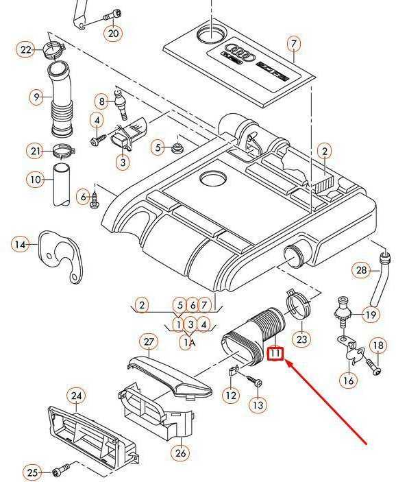 VAG VW Audi Seat 2.0 TFSI oro įsiurbimo ortakis originalus 1K0129618BM