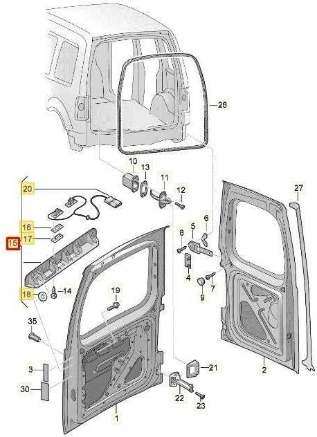 VAG VW CADDY 2K galinio numerio ženklo žibinto dangtelis 2K5827574S9B9 originalus
