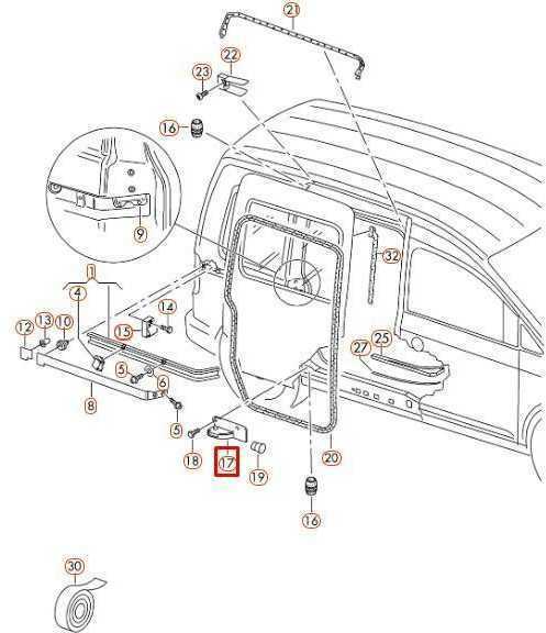 VAG VW Caddy durų dešinysis stumdomųjų durų skląsčio laikiklis originalus 2K0843414A