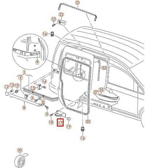 VAG VW Caddy durų dešinysis stumdomųjų durų skląsčio laikiklis originalus 2K0843414A