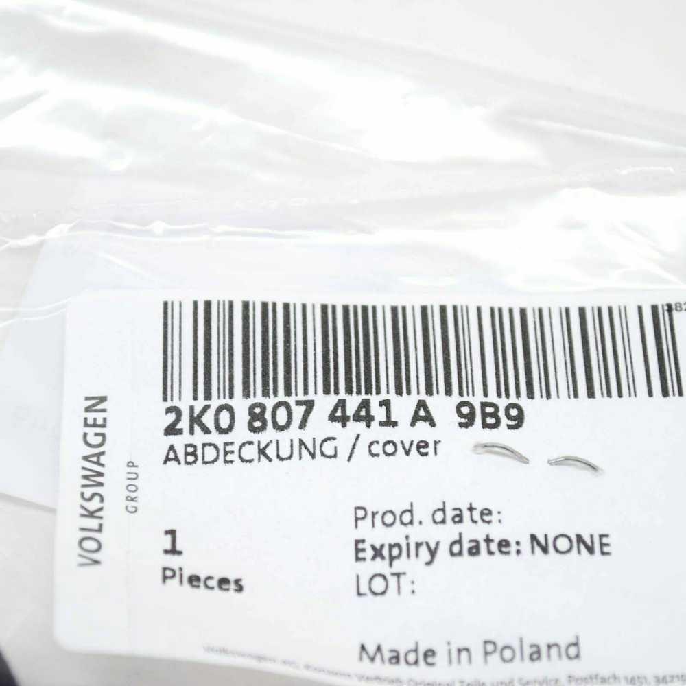 VAG VW CADDY MK3 galinio bamperio vilkimo kablio akies dangtelis Satin Juodas 2K0807441A9B9 originalus