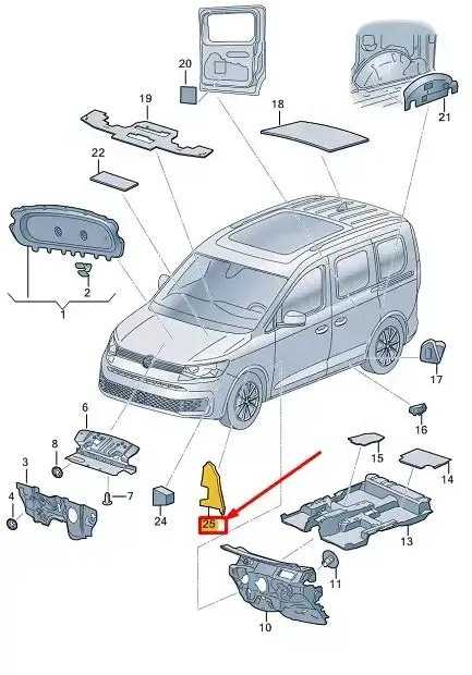 VAG VW Caddy SB MK4 Priekinis Kairysis Šluotuvo Izoliacija Originalus 2K7864237