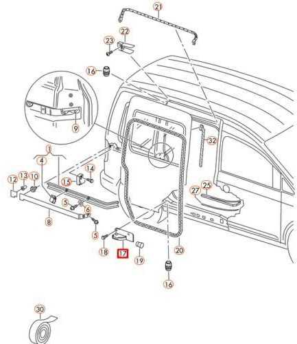 VAG VW CADDY stumdomųjų durų fiksatoriaus laikiklis kairėje pusėje originalus 2K0843413A