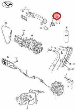 VAG VW CC PASSAT priekinių dešiniųjų išorinių durų rankenos dangtelis originalus 3C0837880AGRU