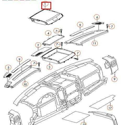 VAG VW Crafter 2E Daiktadėžė su dangčiu Centrinė viršutinė juoda prietaisų skydelio ertmė 2E0857919A Originali